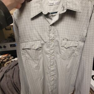 Nwot Wrangler Men's Gray Dress Shirt
